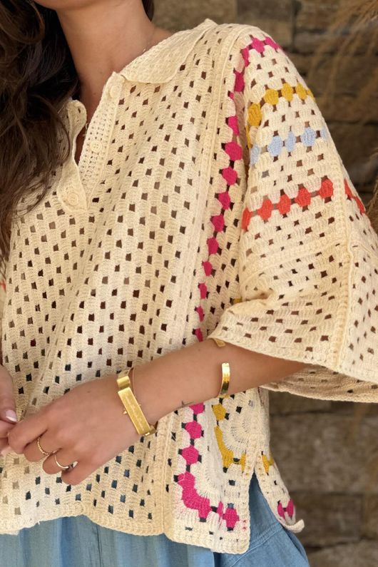 Honolulu Weekend Crochet Shirt Vanilla